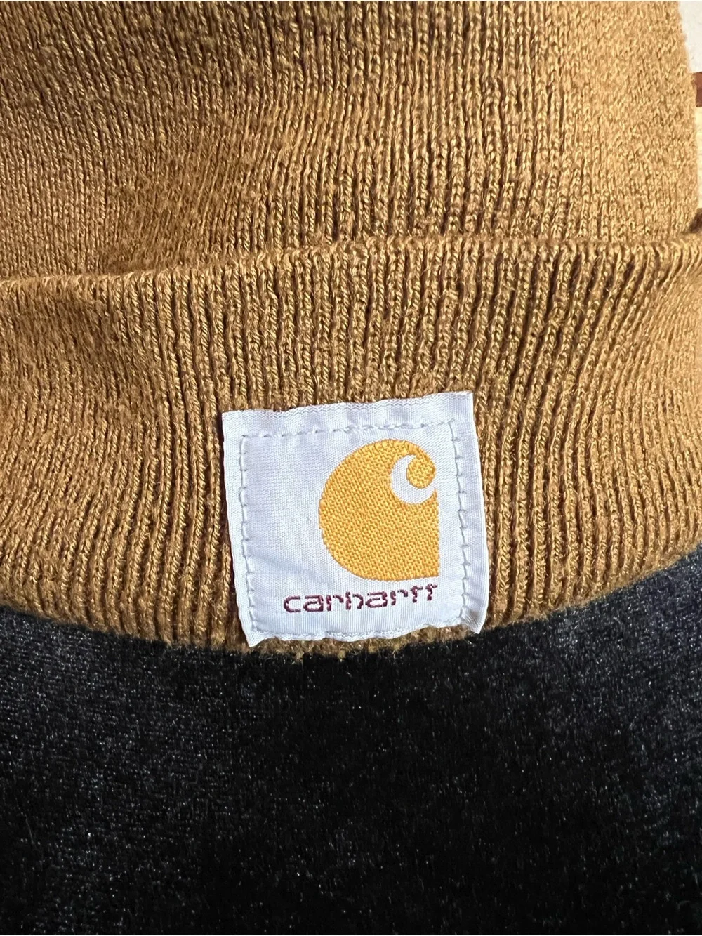 Carhartt Brown Knit Cuffed Beanie Hat A18 Carhartt Brown Workwear Unisex